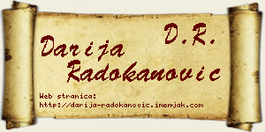 Darija Radokanović vizit kartica